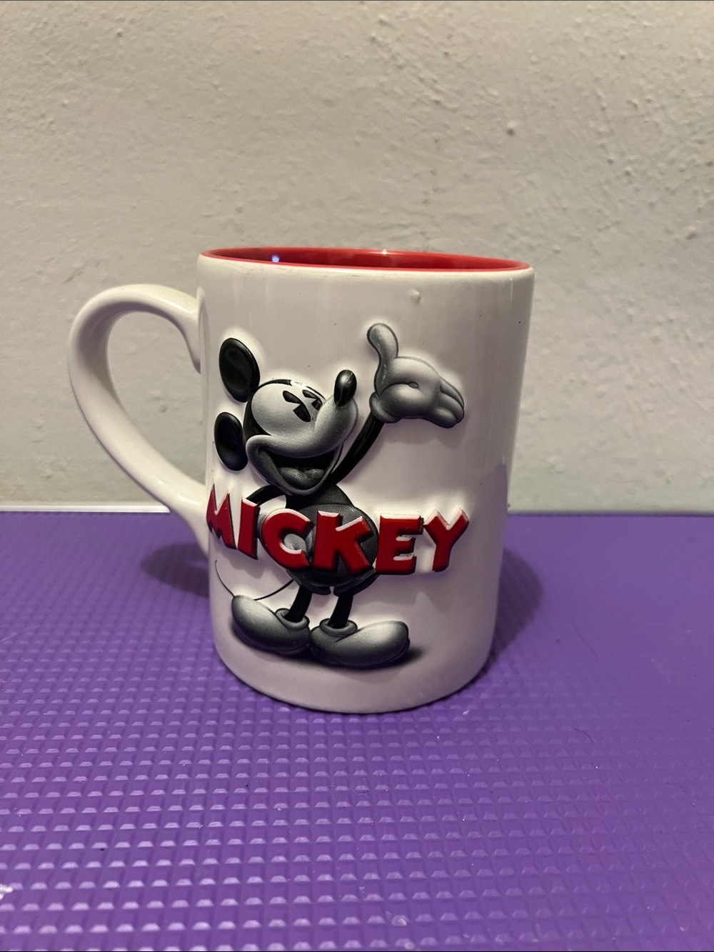 Mickey Character Ceramic Mug - White with Red Interior